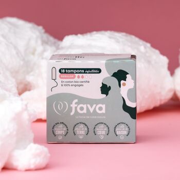 Tampons en COTON BIO sans applicateur - flux régulier 3