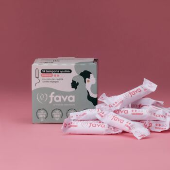 Tampons en COTON BIO sans applicateur - flux régulier 1