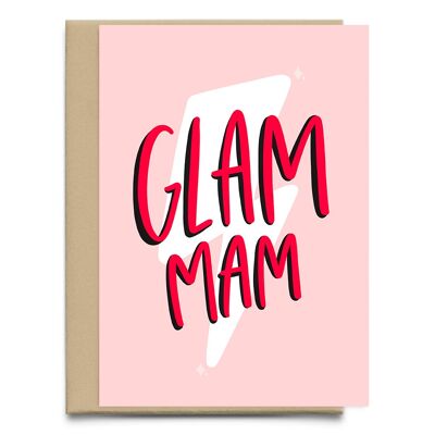 Glam Mam carte, carte pour maman, carte de fête des mères, carte pour maman, carte pour elle, carte Glam Rock, Unique