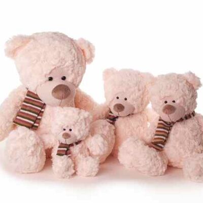 Bear sitting 15 cm light beige