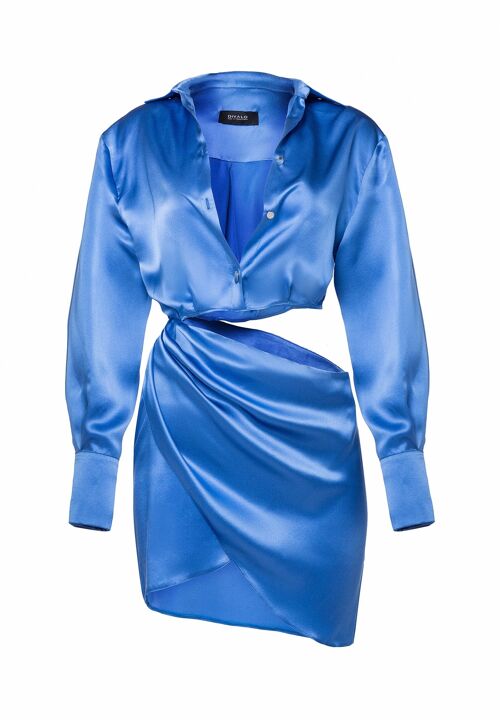 ADUA draped satin dress - Blue