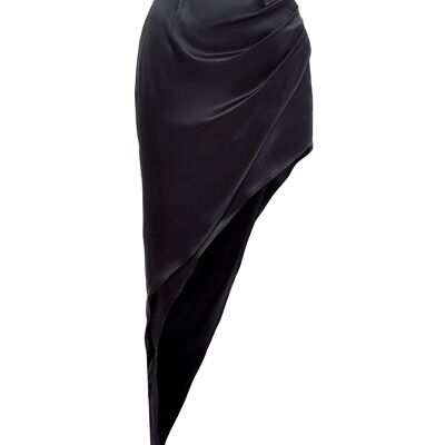 JESS satin double skirt - Black