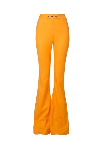 Pantalon évasé en laine LARA - Orange 1