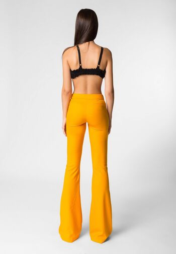 Pantalon évasé en laine LARA - Orange 3