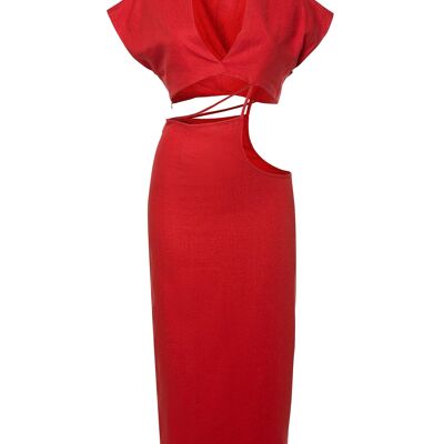 RUBI linen dress - Red