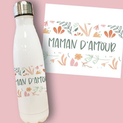 Bottiglia isolata "Mamma dell'amore" - regalo della mamma, festa della mamma