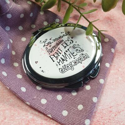 Pocket mirror Great moms make exceptional grannies! With pouch - mom gift, mother's day
