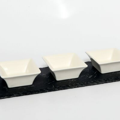 Natural Slate Appetiser, Tapas or Dips Set