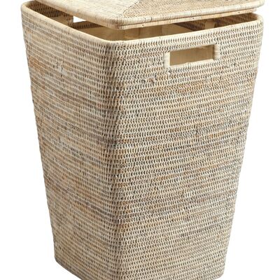 Square White laundry basket with cotton lining