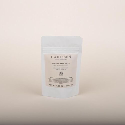 Bath Salts Lavender Geranium 30g Mini Pouch - Relax & Calm