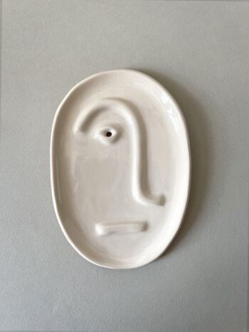 visage de porte-savon en céramique 1