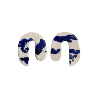 Orecchini in ceramica chiara Valentina blu