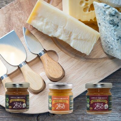 Trio cheese tasting in gift box