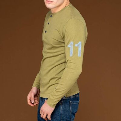 SALUKI 11, 100% cotton long-sleeved shirt - VERDE