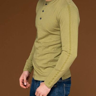 SALUKI LINES, 100% cotton long-sleeved shirt - VERDE