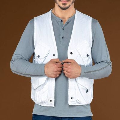 STABYHOUN, cotton vest - BIANCO