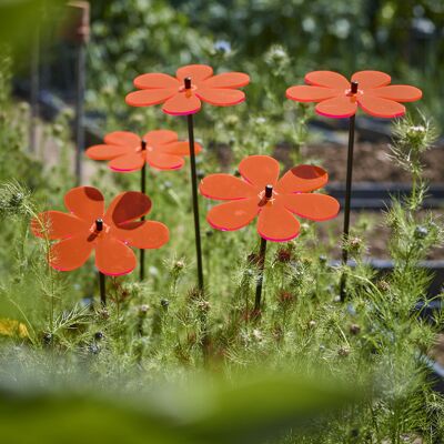 Große Gartendeko Ornamente 5er Set 'Gänseblümchen'