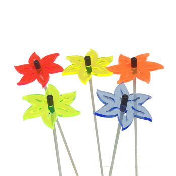 Lot de 5 petites décorations de jardin 'Lotus' 2