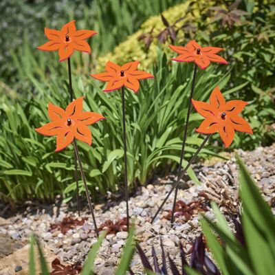 Large Garden Décor Ornaments Set of 5 'Lotus'