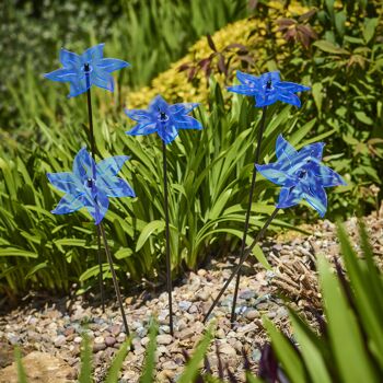 Lot de 5 grandes décorations de jardin 'Lotus' 10