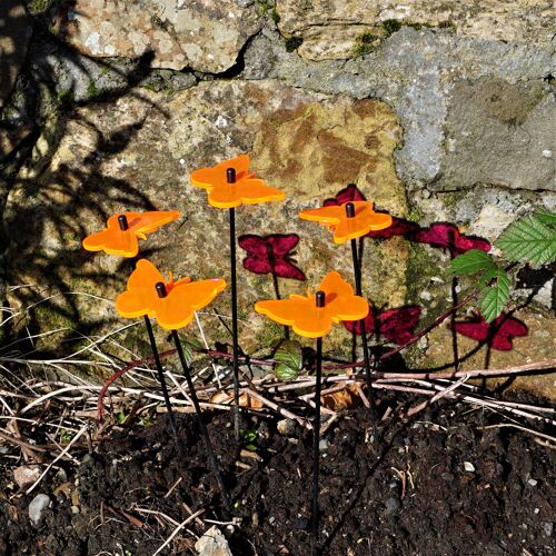 Small Garden Décor Ornaments Set of 5 'Gatekeeper Butterfly'