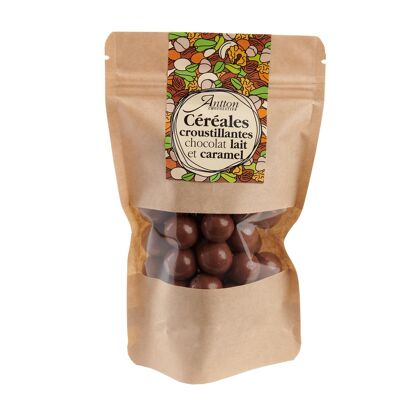 Bag of crispy cereals, milk chocolate caramel, 110 g