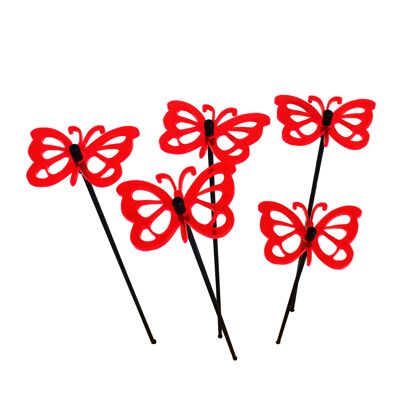 Mittelgroße Gartendeko-Ornamente 5er-Set 'Komma-Schmetterling'