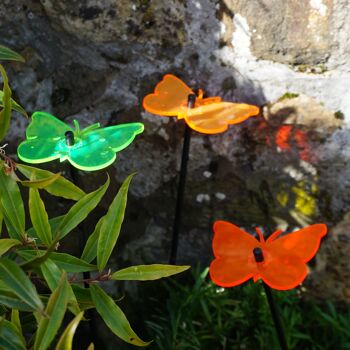 Lot de 3 décorations de jardin moyennes 'Gatekeeper Butterfly' 11