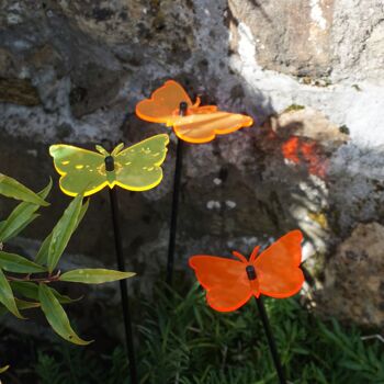 Lot de 3 décorations de jardin moyennes 'Gatekeeper Butterfly' 13