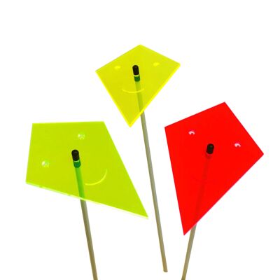 Große Gartendeko Ornamente 3er-Set 'Flying Kites'