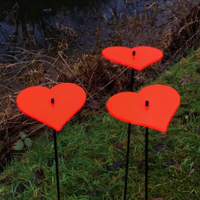 Large Garden Decor Ornaments Set of 3 'Hearts'