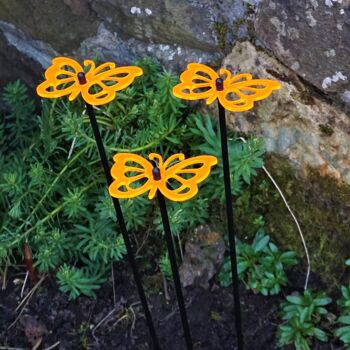 Lot de 3 décorations de jardin moyennes 'Comma Butterfly' 5