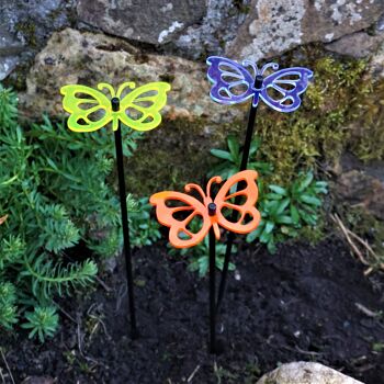 Lot de 3 décorations de jardin moyennes 'Comma Butterfly' 9