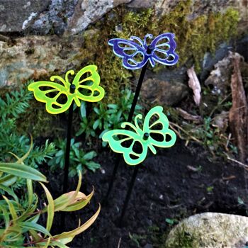 Lot de 3 décorations de jardin moyennes 'Comma Butterfly' 11