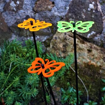 Lot de 3 décorations de jardin moyennes 'Comma Butterfly' 19