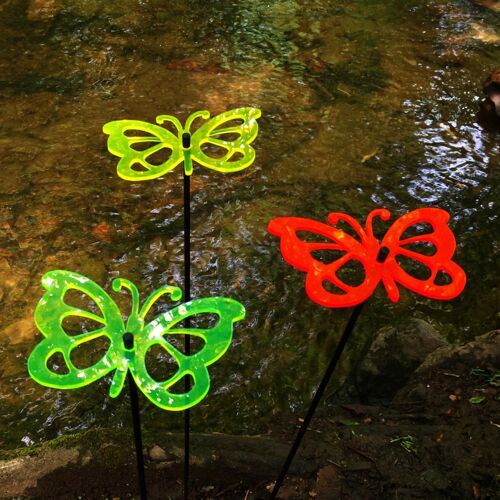 Large Garden Decor Ornaments Set of 3 'Comma Butterfly'