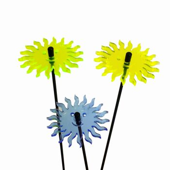 Lot de 3 petites décorations de jardin 'Smiling Sun' 4