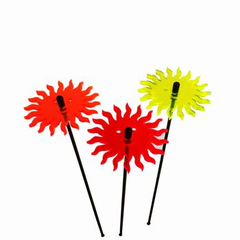 Lot de 3 petites décorations de jardin 'Smiling Sun' 5