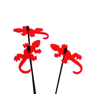 Set di 3 ornamenti per arredo giardino piccolo 'Gecko'