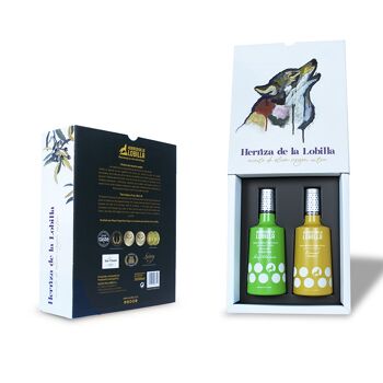 Herriza de la Lobilla - Coffret cadeau d'huile d'olive extra vierge de qualité supérieure | Hojiblanca et Picual EVOO | Huile primée 3
