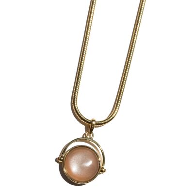 SELENE CHOCOLAT - Vermeil Necklace & Chocolate Moonstone