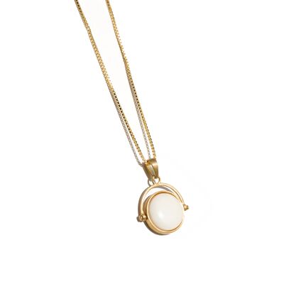 SELENE SUCRE - Gold vermeil & white Agate necklace