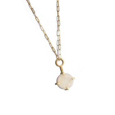 COSMOS SUCRE - Gold vermeil & white Agate necklace