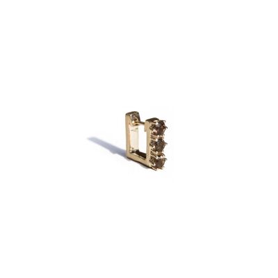L'DABLISSANTE MOKA - 375-carat gold & Quartz Moka mono earring - unit