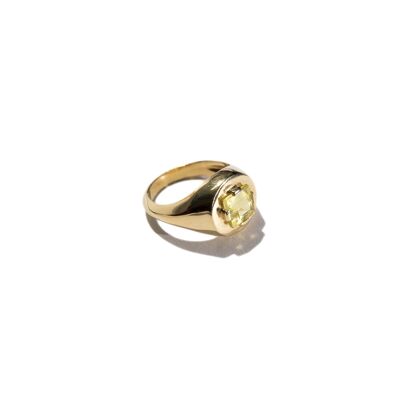 LA DUCHESSE - Ring aus 925 Silber vergoldet & Zitronenquarz