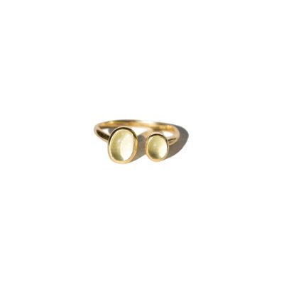 LEMON DUO - Ring aus vergoldetem Silber & Zitronenquarz