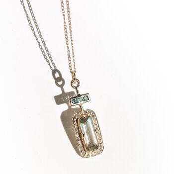 LE PARFUM N°1 - Pendentif en or 14 carats Tourmalines & Diamants blancs - Pendentif seul 3