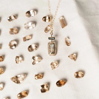LE PARFUM N°1 - Pendentif en or 14 carats Tourmalines & Diamants blancs - Pendentif seul 4