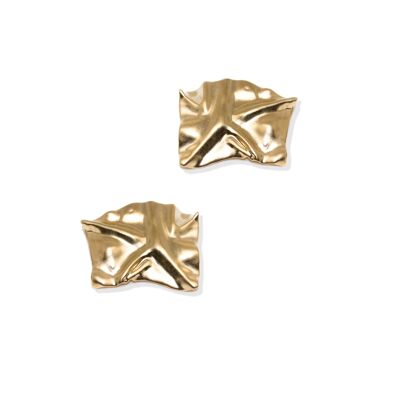 LES CRUSHED - Textured vermeil earrings - Mirror polished