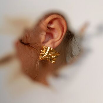 LES FROISSÉES - Boucles d'oreilles texturées en vermeil - Polie miroir 2